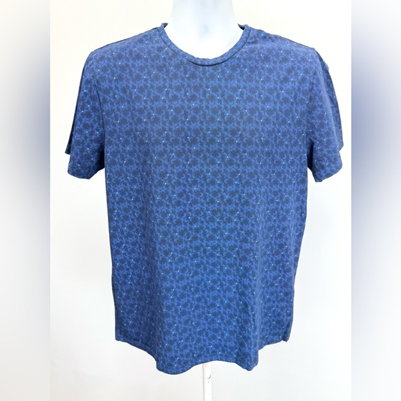 🛍️DALYDRESS Navy blue geometric print Men’s pullover size L. - Picture 1 of 12